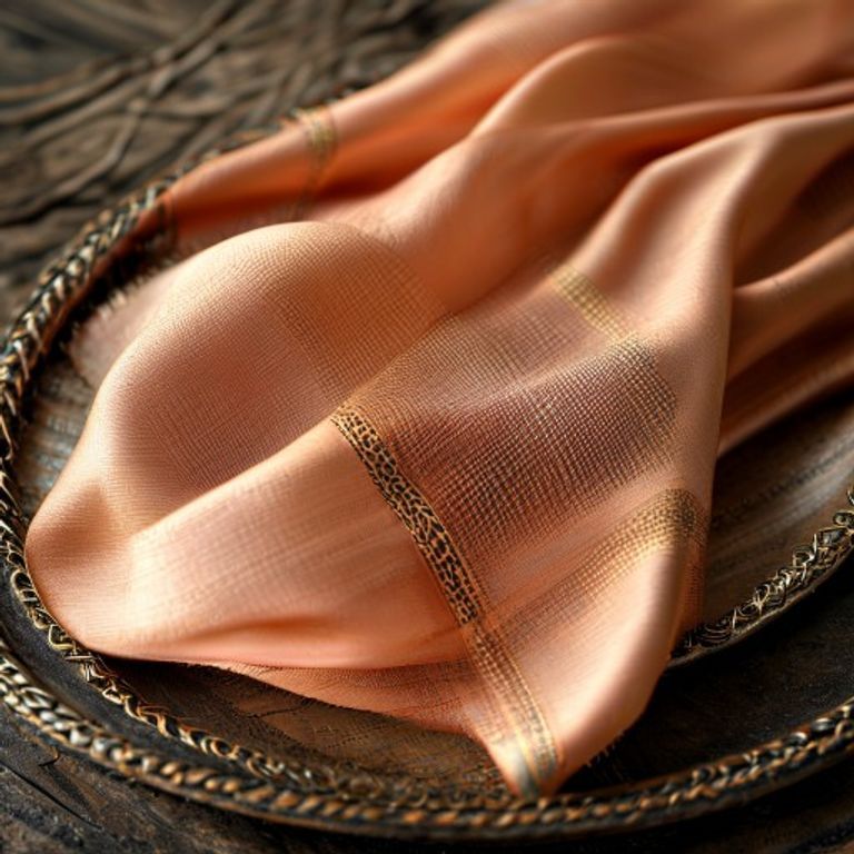 Chanderi Silk in warm peach · Ridh Fabric Studio