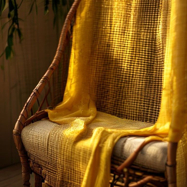 Chanderi Silk in warm yellow · Ridh Fabric Studio