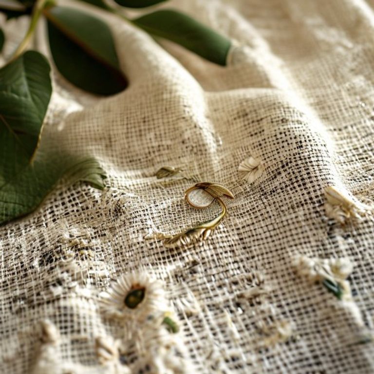 Embroidered Net in cream · Ridh Fabric Studio