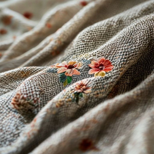 Embroidered Net in lpil · Ridh Fabric Studio