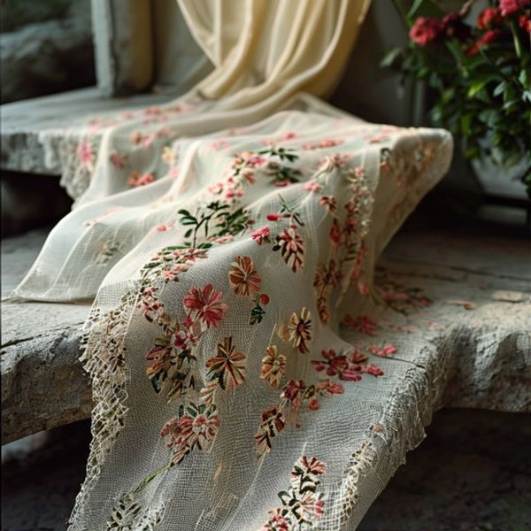 Embroidered Net in lpil · Ridh Fabric Studio