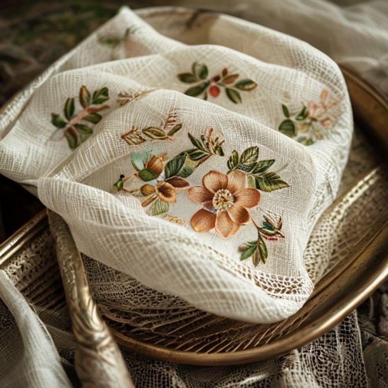 Embroidered Net in natural undyed · Ridh Fabric Studio