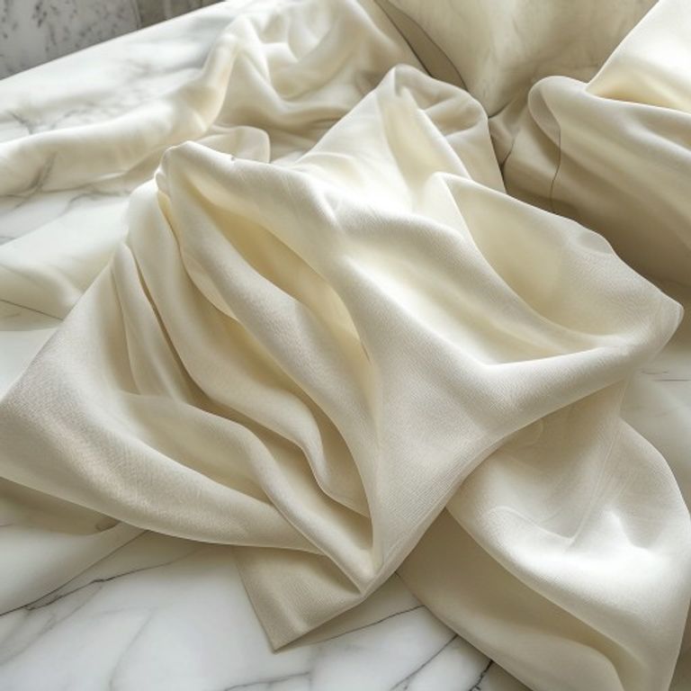 Luxury Fabric in ivory white · Ridh Fabric Studio