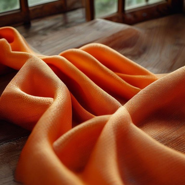 Luxury Fabric in vivid orange · Ridh Fabric Studio