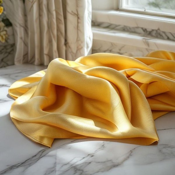 Luxury Fabric in warm yellow · Ridh Fabric Studio