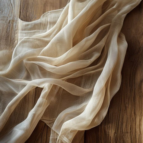 Organza Silk in chiku · Ridh Fabric Studio