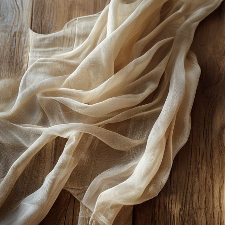 Organza Silk in chiku · Ridh Fabric Studio