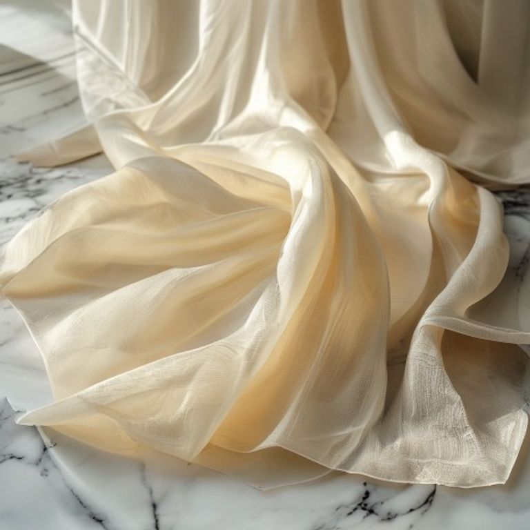 Organza Silk in cream · Ridh Fabric Studio