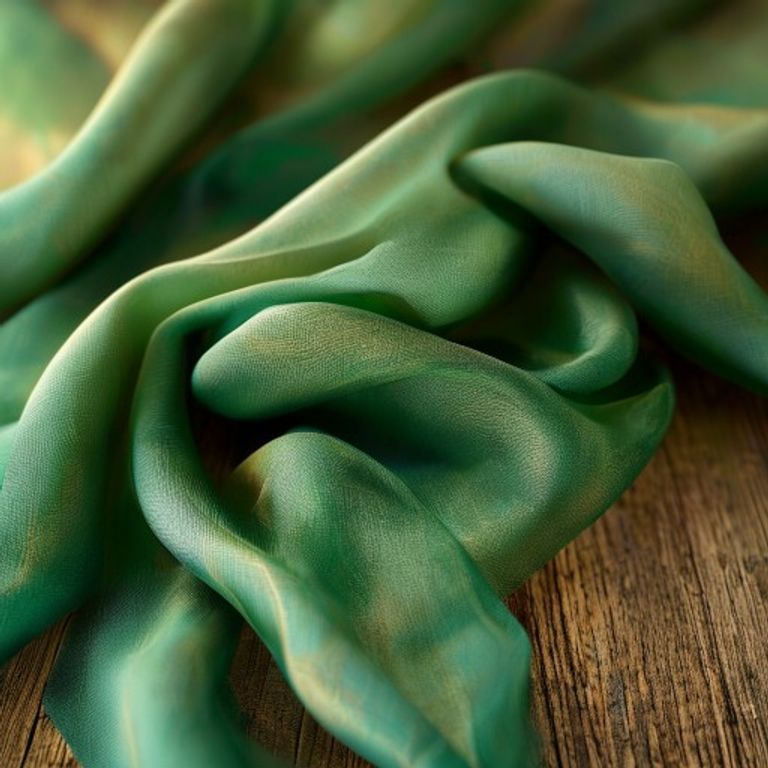Organza Silk in emerald green · Ridh Fabric Studio