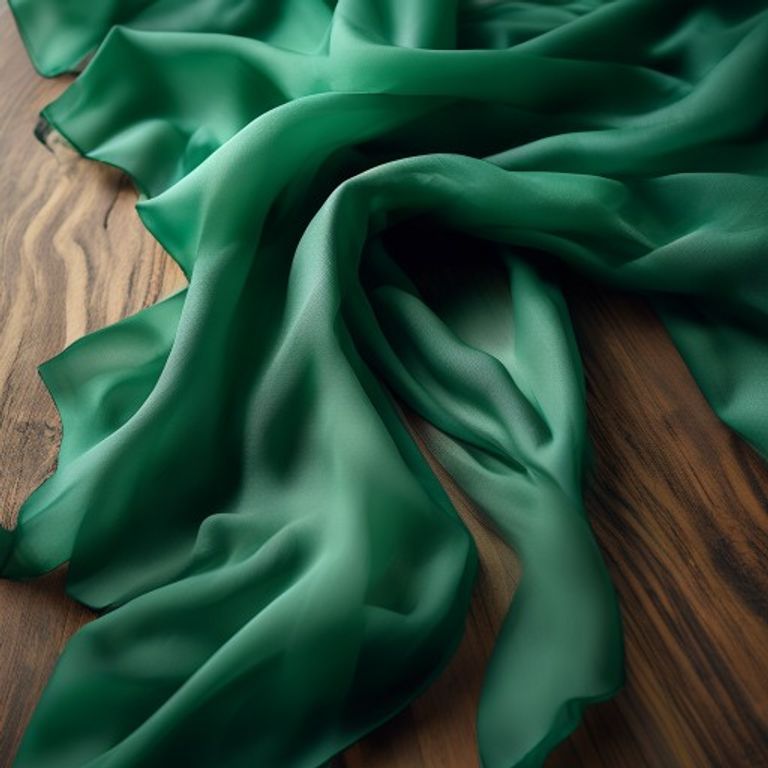 Organza Silk in emerald green · Ridh Fabric Studio