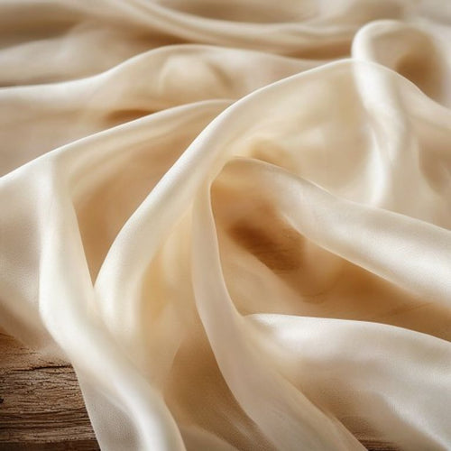Organza Silk in ivory white · Ridh Fabric Studio