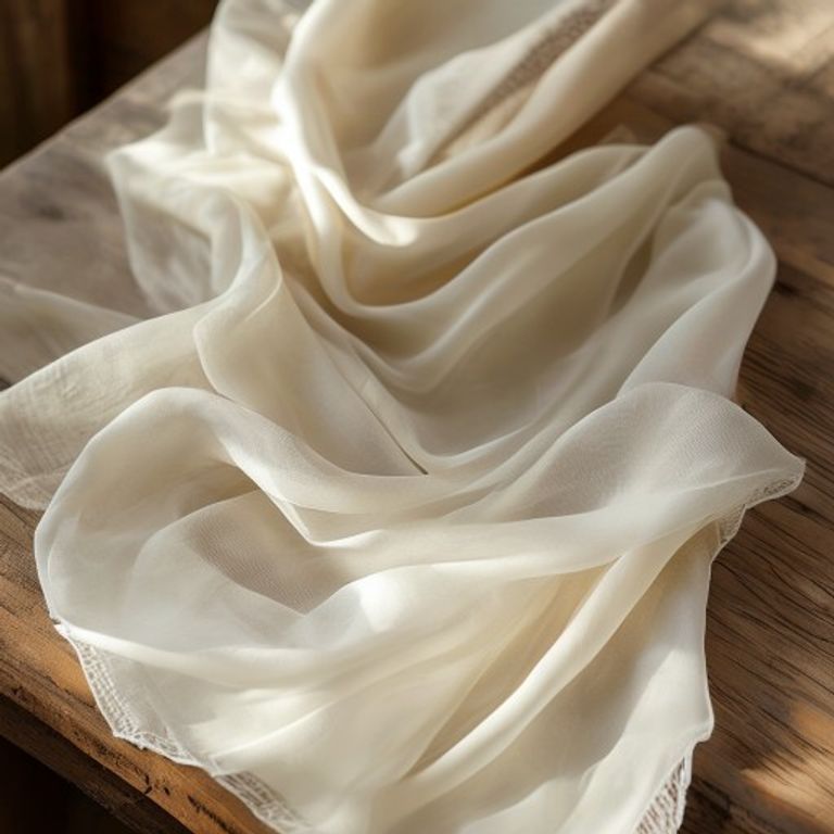 Organza Silk in ivory white · Ridh Fabric Studio