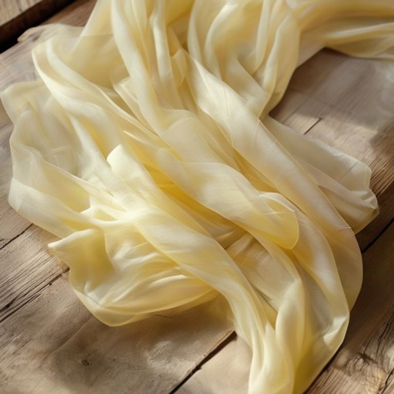 Organza Silk in light pastel yellow · Ridh Fabric Studio