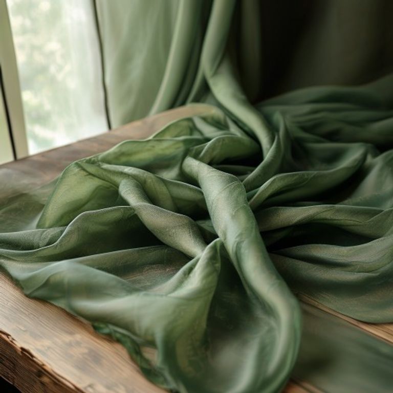 Organza Silk in mehandi olive green · Ridh Fabric Studio