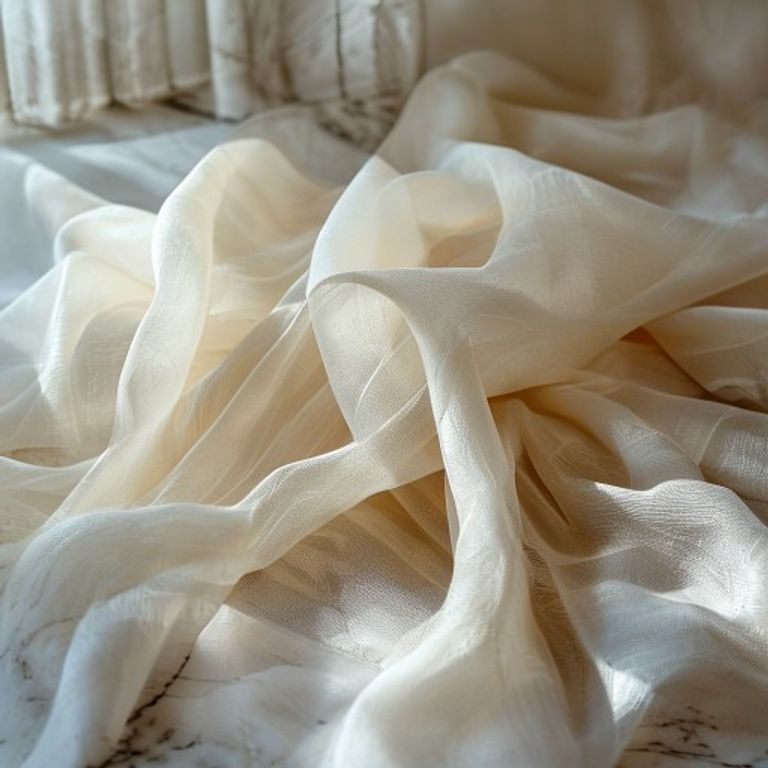 Organza Silk in off-white · Ridh Fabric Studio