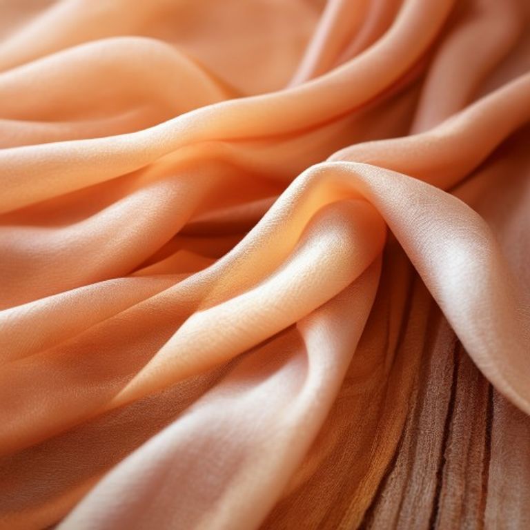Organza Silk in warm peach · Ridh Fabric Studio