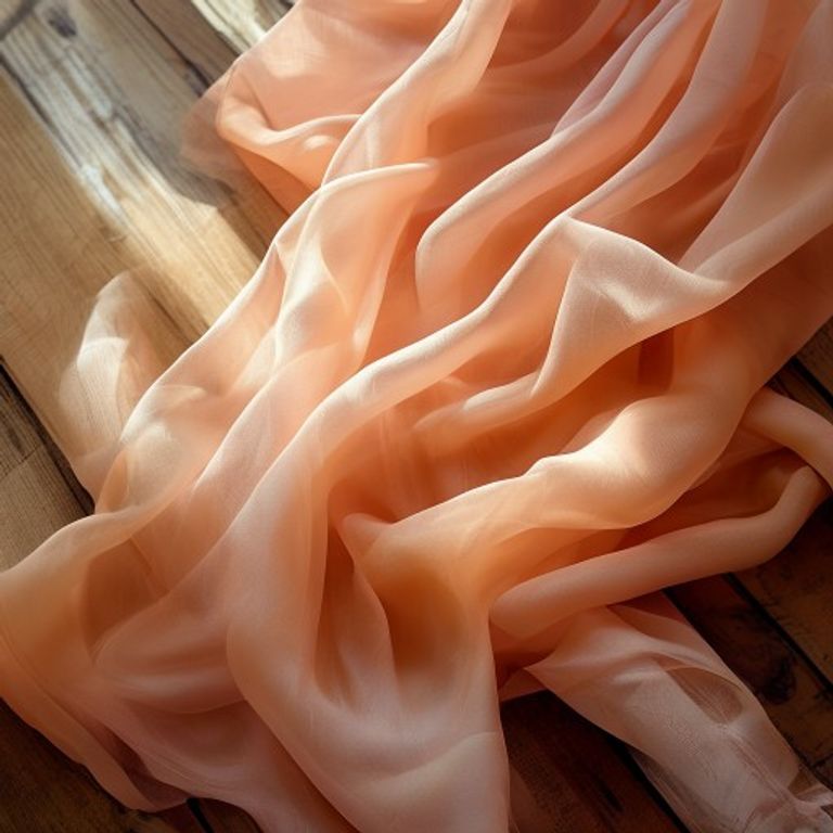 Organza Silk in warm peach · Ridh Fabric Studio