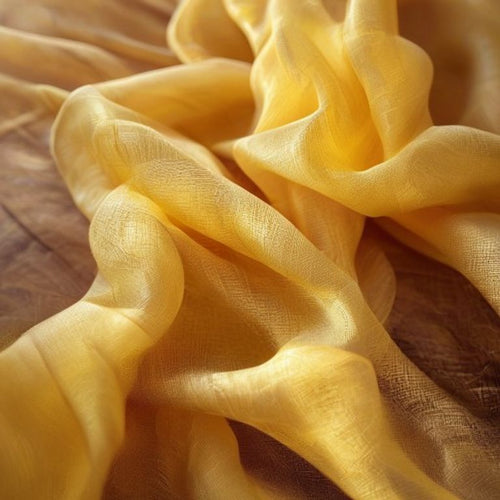 Organza Silk in warm yellow · Ridh Fabric Studio