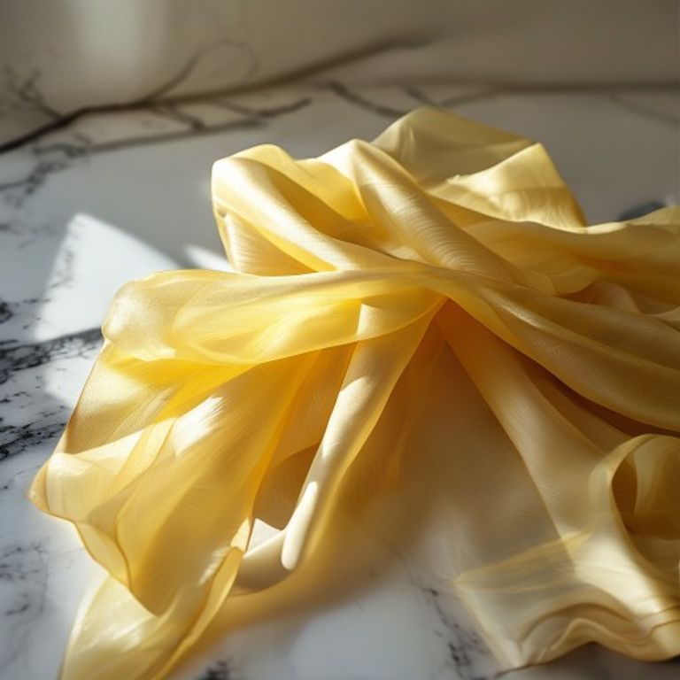 Organza Silk in warm yellow · Ridh Fabric Studio