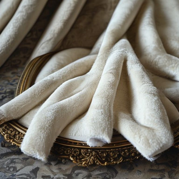 Plush Velvet in ivory white · Ridh Fabric Studio