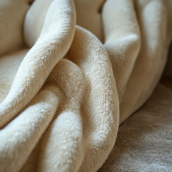Plush Velvet in ivory white · Ridh Fabric Studio