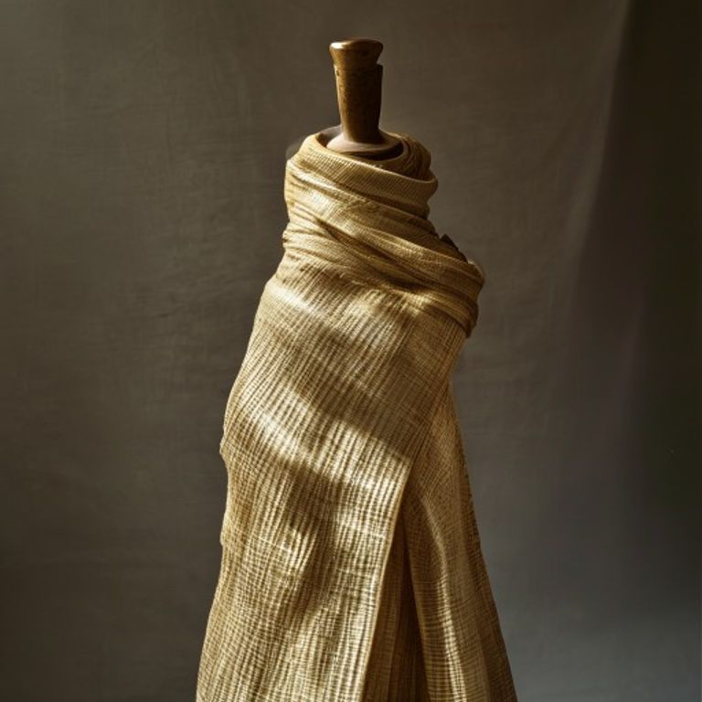 Premium Linen in antique gold · Ridh Fabric Studio