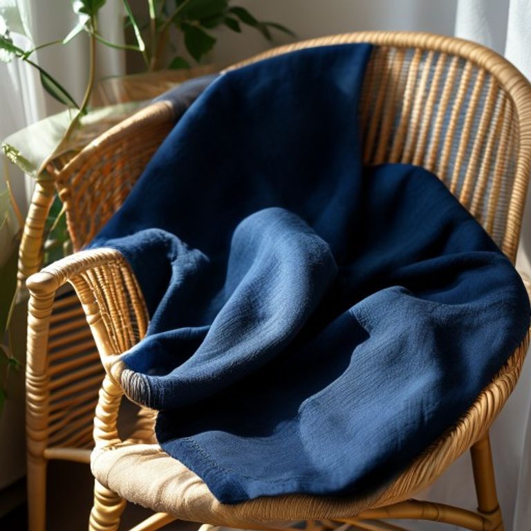Premium Linen in dark royal blue · Ridh Fabric Studio