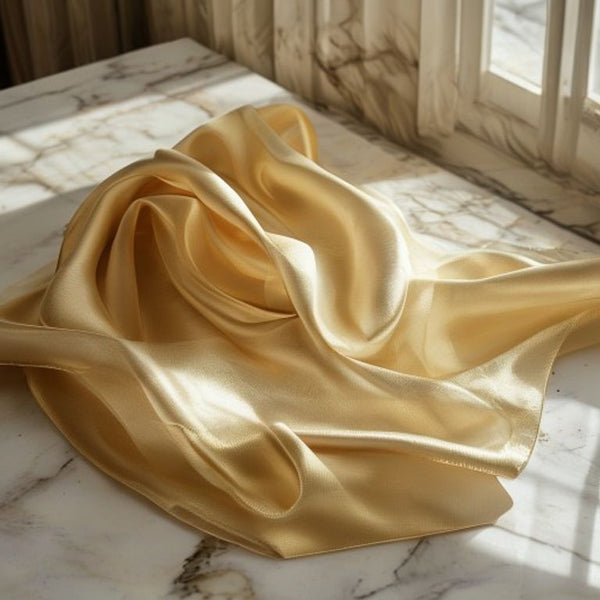 Pure Silk in antique gold · Ridh Fabric Studio