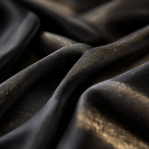 Pure Silk in deep black · Ridh Fabric Studio
