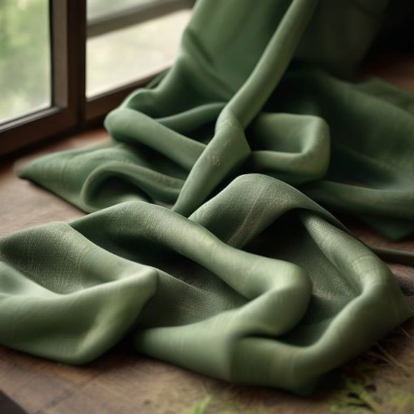 Pure Silk in mehandi olive green · Ridh Fabric Studio