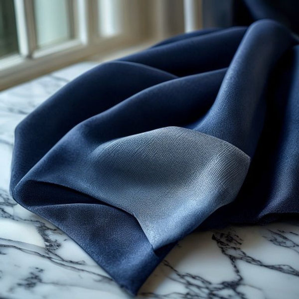 Pure Silk in navyblue · Ridh Fabric Studio