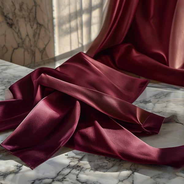 Pure Silk in wine red · Ridh Fabric Studio