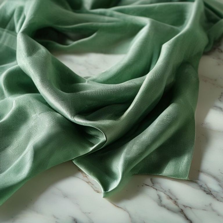 Silk Tissue in emerald green · Ridh Fabric Studio