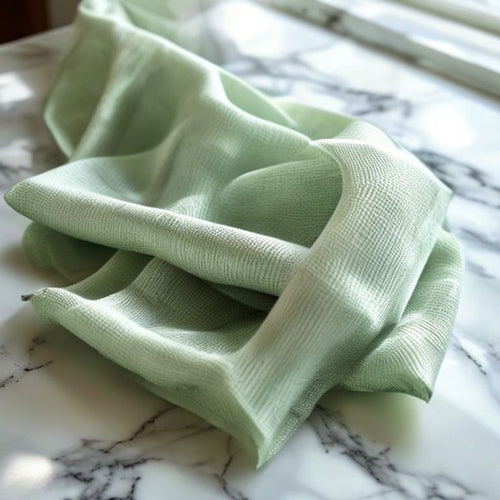 Silk Tissue in light green · Ridh Fabric Studio
