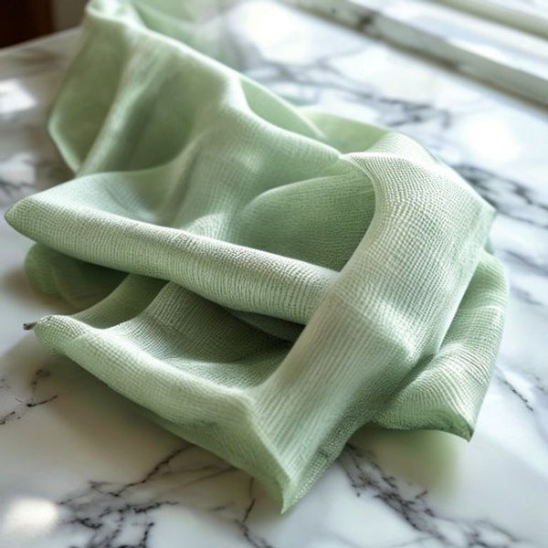 Silk Tissue in light green · Ridh Fabric Studio