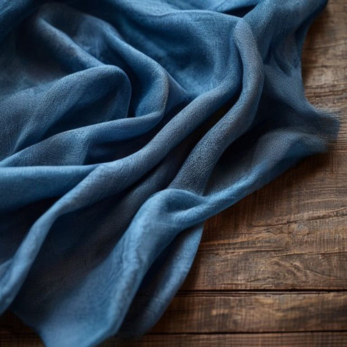 Silk Tissue in peacock blue · Ridh Fabric Studio