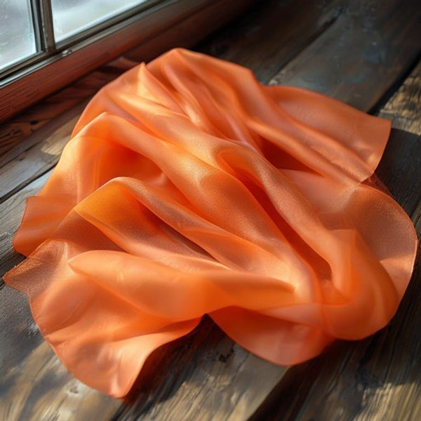 Silk Tissue in vivid orange · Ridh Fabric Studio