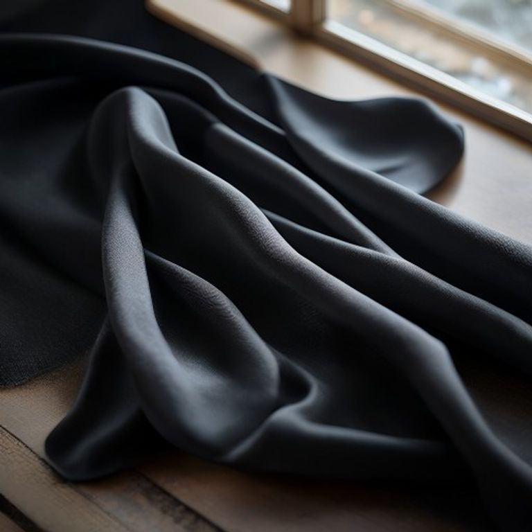 Soft Crepe in deep black · Ridh Fabric Studio