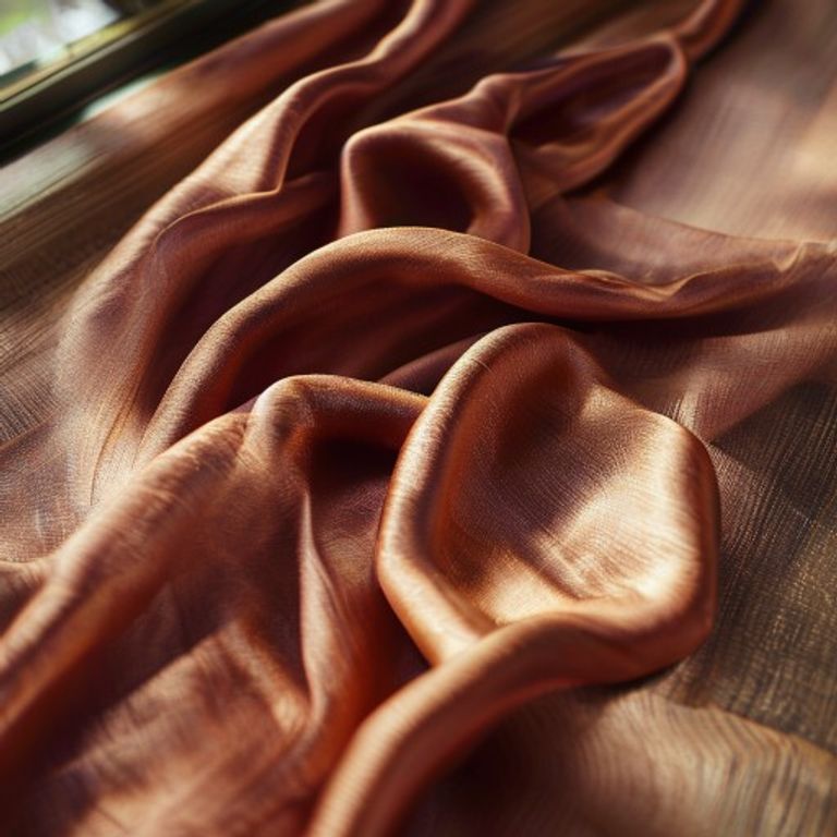 Tussar Silk in copper · Ridh Fabric Studio