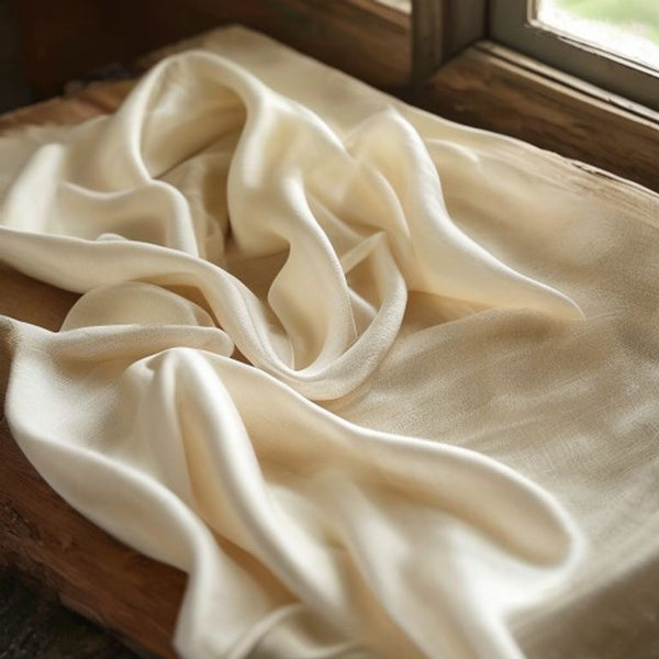 Tussar Silk in cream · Ridh Fabric Studio