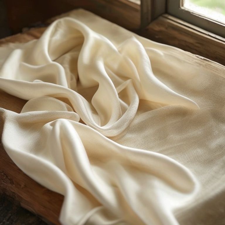 Tussar Silk in cream · Ridh Fabric Studio