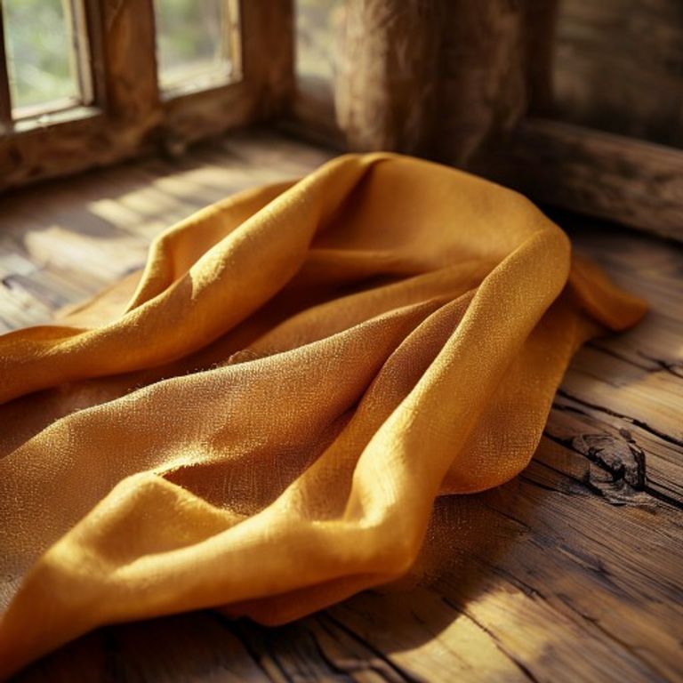 Tussar Silk in deep mustard · Ridh Fabric Studio