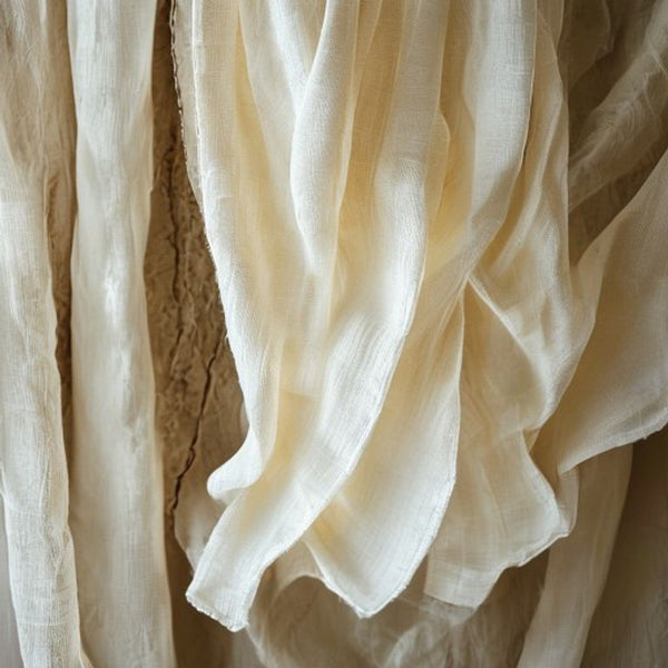 Tussar Silk in ivory white · Ridh Fabric Studio