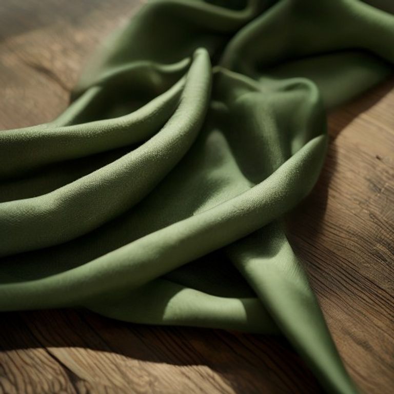 Tussar Silk in olive green · Ridh Fabric Studio
