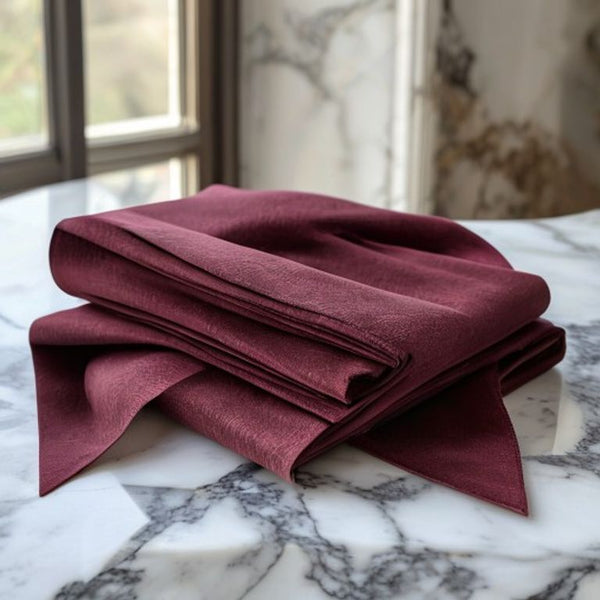 Tussar Silk in rich maroon · Ridh Fabric Studio