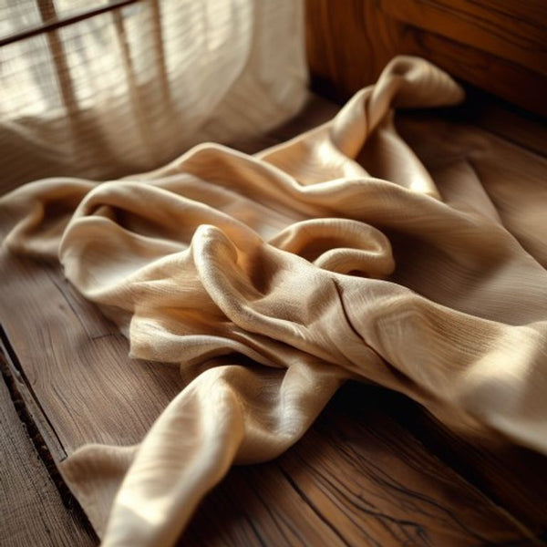 Tussar Silk in sandal · Ridh Fabric Studio