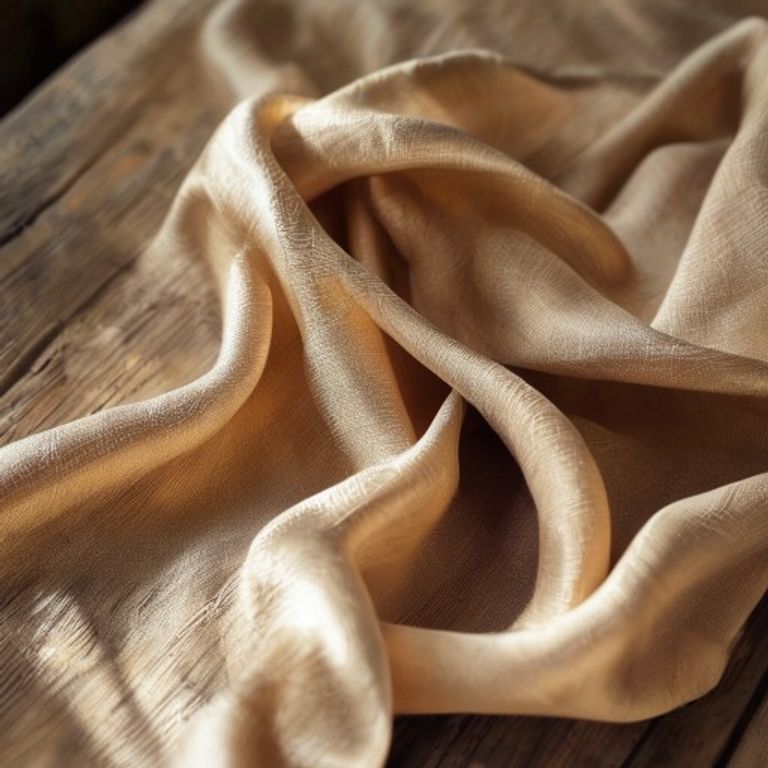 Tussar Silk in warm beige · Ridh Fabric Studio