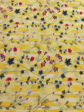 Yellow floral crepe printed fabric 3602