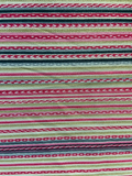 Beige pink stripes satin printed 3532