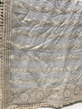 White dyeable thread with sequin allover Georgette Embroidered Dupatta 4543